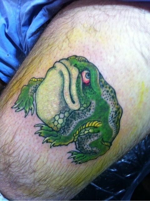 蛙,ワンポイントタトゥー/刺青デザイン画像