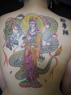 背中,額,人物,龍タトゥー/刺青デザイン画像