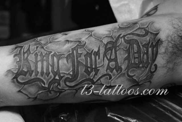 腕,男性,文字,ブラック＆グレイ,ブラック＆グレータトゥー/刺青デザイン画像