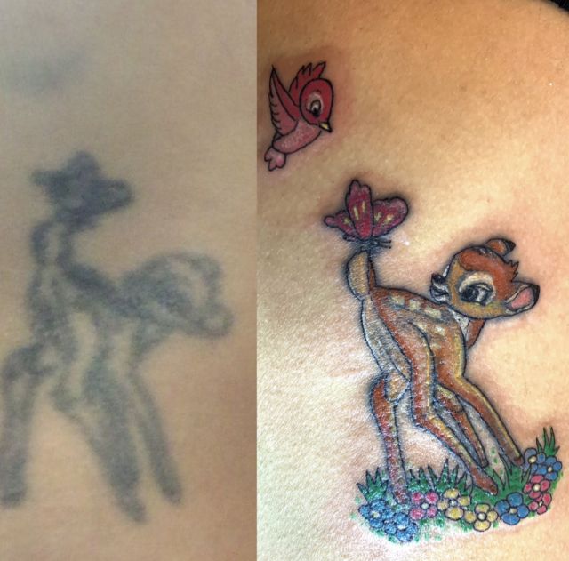 背中,動物,カラータトゥー/刺青デザイン画像