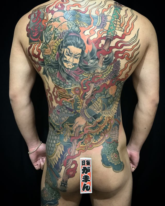 背中,水滸伝,カラータトゥー/刺青デザイン画像