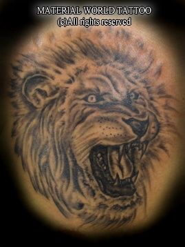ライオン,ワンポイントタトゥー/刺青デザイン画像