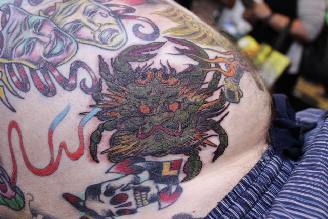 スカル 蟹 腹 カラーのタトゥーデザイン タトゥーナビ