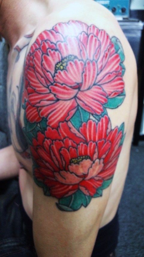花,腕,カラータトゥー/刺青デザイン画像