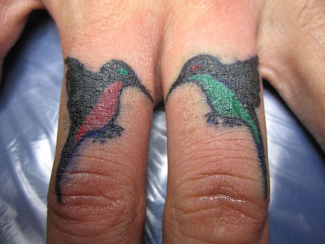 指,鳥,動物タトゥー/刺青デザイン画像