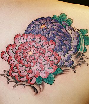 女性,肩,牡丹タトゥー/刺青デザイン画像