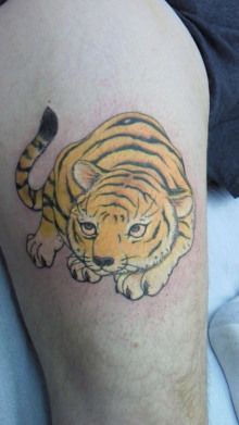足,虎,動物タトゥー/刺青デザイン画像