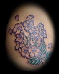 ワンポイント,百合,植物,花タトゥー/刺青デザイン画像
