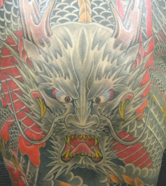 龍,背中タトゥー/刺青デザイン画像
