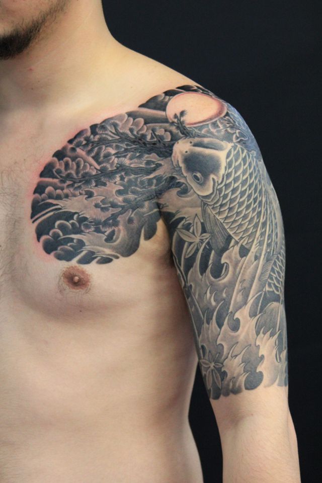 肩,腕,龍タトゥー/刺青デザイン画像