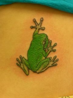 蛙,ワンポイントタトゥー/刺青デザイン画像
