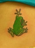 ワンポイント,蛙タトゥー/刺青デザイン画像