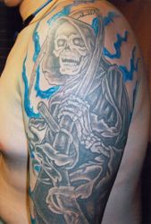 腕,死神タトゥー/刺青デザイン画像
