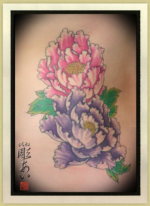 牡丹タトゥー/刺青デザイン画像