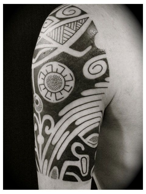 トライバル,インド,腕タトゥー/刺青デザイン画像
