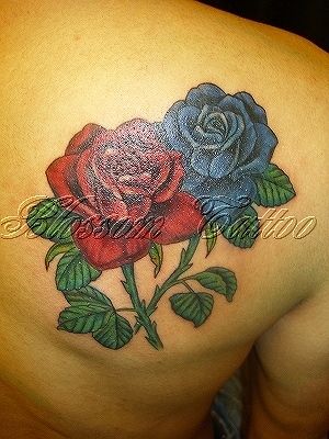 薔薇,背中タトゥー/刺青デザイン画像
