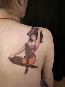 キャラクター,背中,女性タトゥー/刺青デザイン画像
