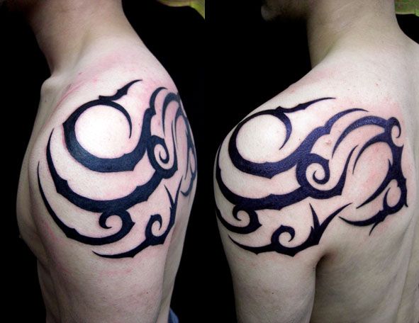 トライバル,背中,腕タトゥー/刺青デザイン画像