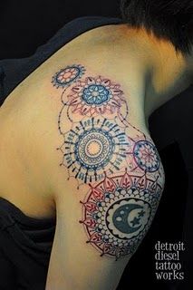 女性,背中,腕,トライバルタトゥー/刺青デザイン画像