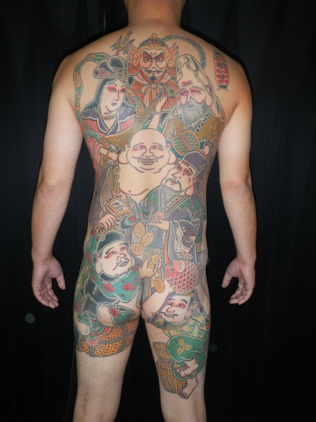 背中,カラータトゥー/刺青デザイン画像