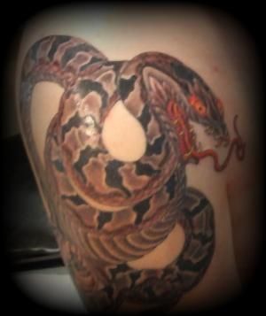 蛇,カラータトゥー/刺青デザイン画像