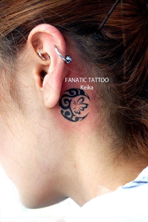 女性,首,ワンポイントタトゥー/刺青デザイン画像