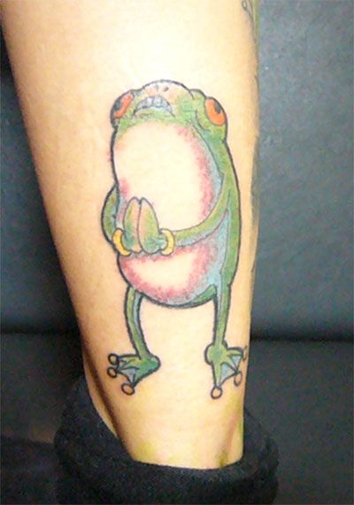 蛙,足,ワンポイントタトゥー/刺青デザイン画像