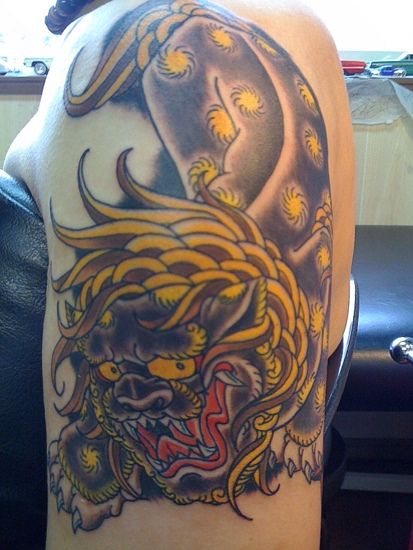 唐獅子,腕,熊本タトゥー/刺青デザイン画像