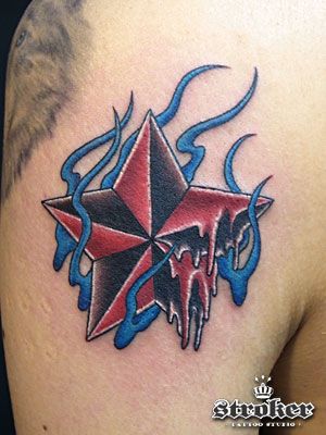 星,腕,ワンポイント,スタータトゥー/刺青デザイン画像