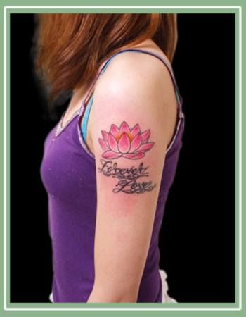 腕,女性,フラワー,カラータトゥー/刺青デザイン画像