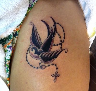 ツバメ,ワンポイント,鳥,動物タトゥー/刺青デザイン画像