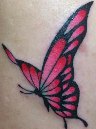 蝶,ワンポイント,女性タトゥー/刺青デザイン画像