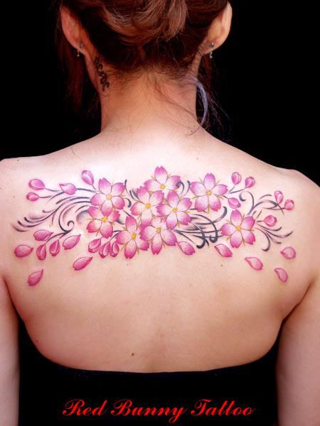 桜,花タトゥー/刺青デザイン画像