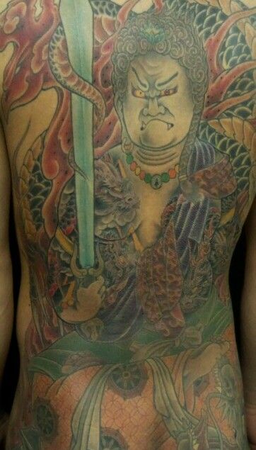 人物,龍,背中タトゥー/刺青デザイン画像