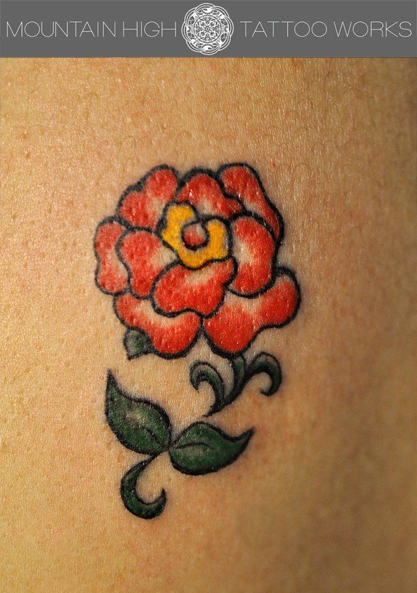薔薇,カラータトゥー/刺青デザイン画像