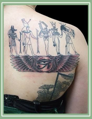 背中,女性,羽,ブラック＆グレータトゥー/刺青デザイン画像