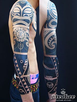 腕,トライバルタトゥー/刺青デザイン画像