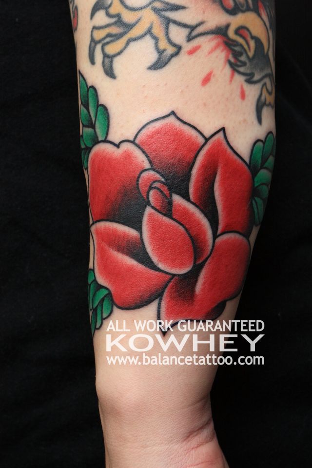 薔薇,カラー,花タトゥー/刺青デザイン画像