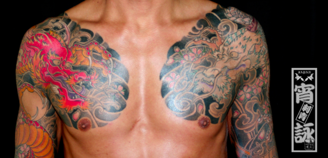 腕,男性,龍,カラータトゥー/刺青デザイン画像