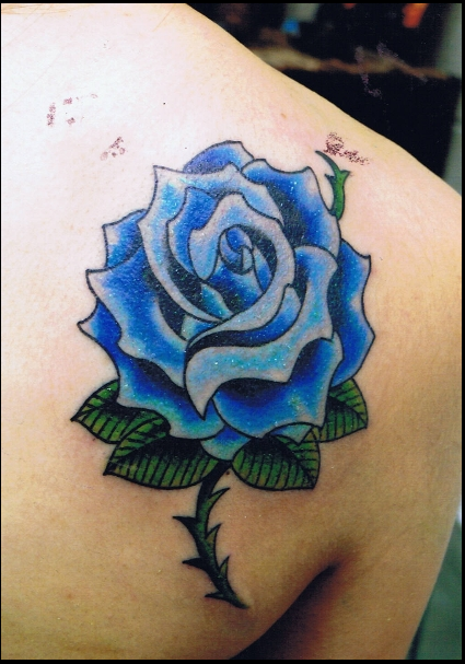 背中,薔薇,ワンポイントタトゥー/刺青デザイン画像