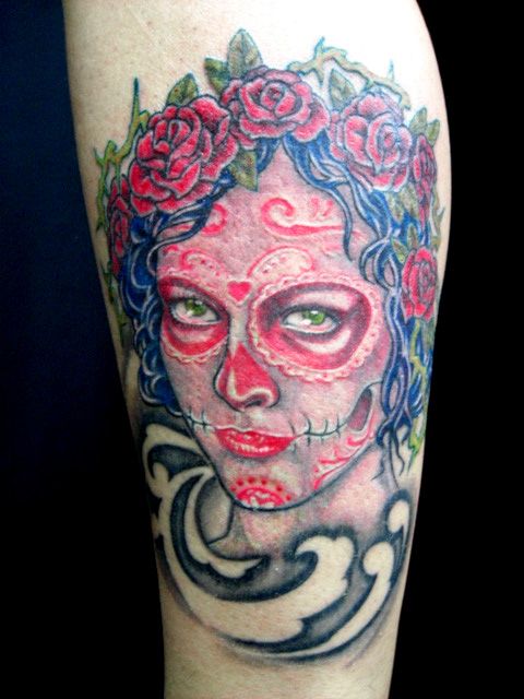 ポートレイト,人物,腕,薔薇タトゥー/刺青デザイン画像