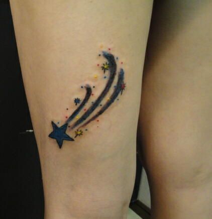 足,女性,星タトゥー/刺青デザイン画像