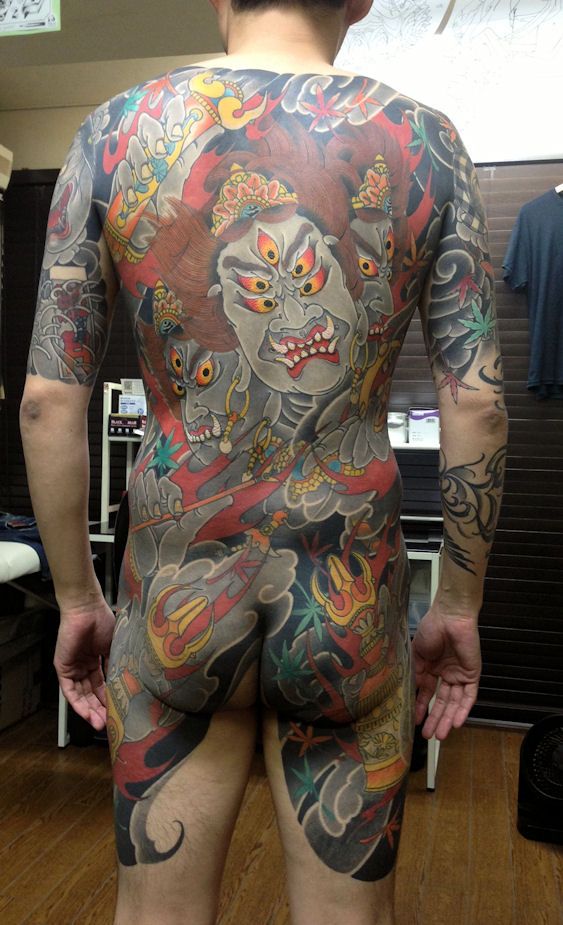 背中,神仏,カラータトゥー/刺青デザイン画像