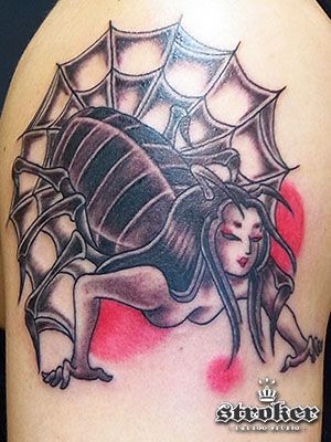 腕,蜘蛛タトゥー/刺青デザイン画像