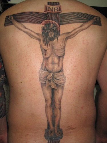 背中,キリスト,カトリック,宗教タトゥー/刺青デザイン画像