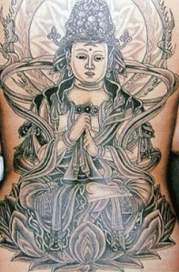 背中,額,人物,ブラック＆グレータトゥー/刺青デザイン画像