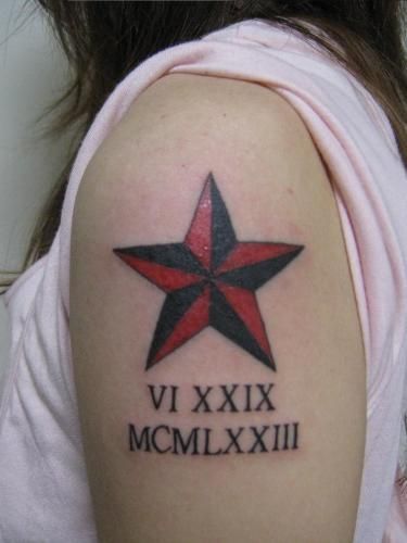 星,ワンポイント,文字,女性,腕,スタータトゥー/刺青デザイン画像