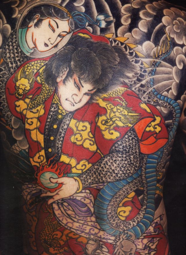 背中,額,人物,龍タトゥー/刺青デザイン画像