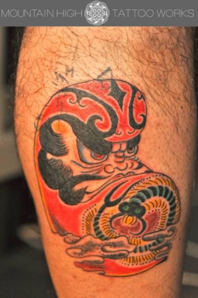 足,だるま,カラータトゥー/刺青デザイン画像