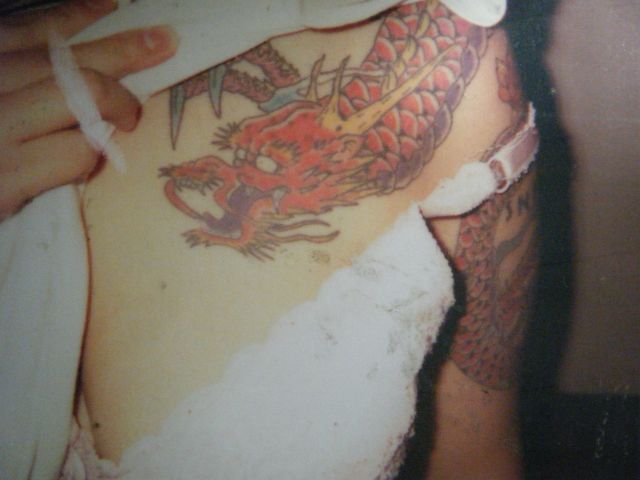 肩,胸,龍,カラータトゥー/刺青デザイン画像